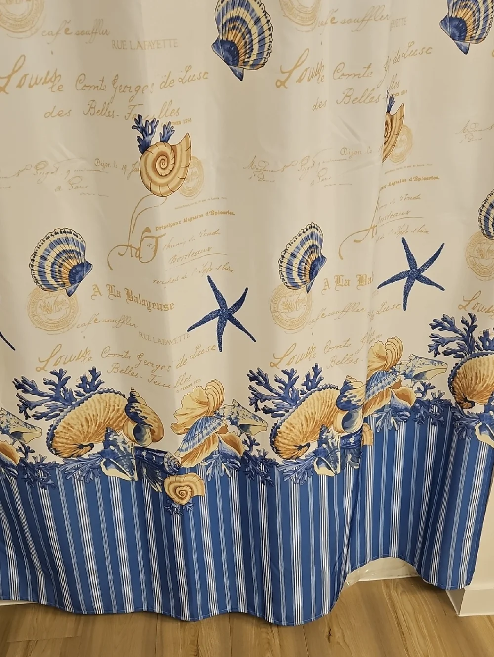 Seashell Shower Curtain And Liner